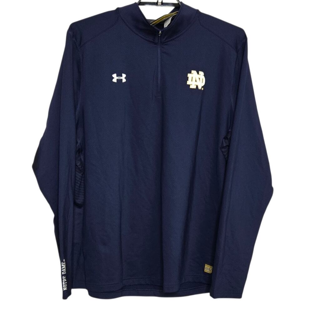 Mens Under Armour Notre Dame Pullover Quarter Zip Size 3XL Cold Gear Reactor